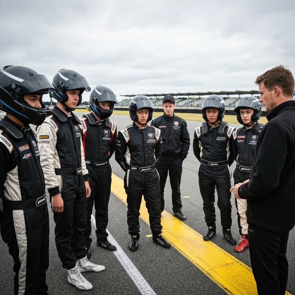 Young drivers on track